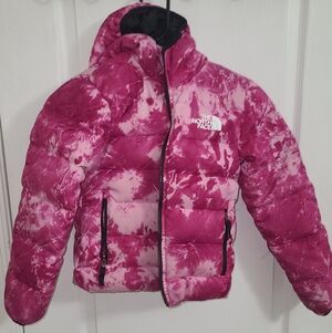 The North Face Pink Tie-Dye Puffer Jacket